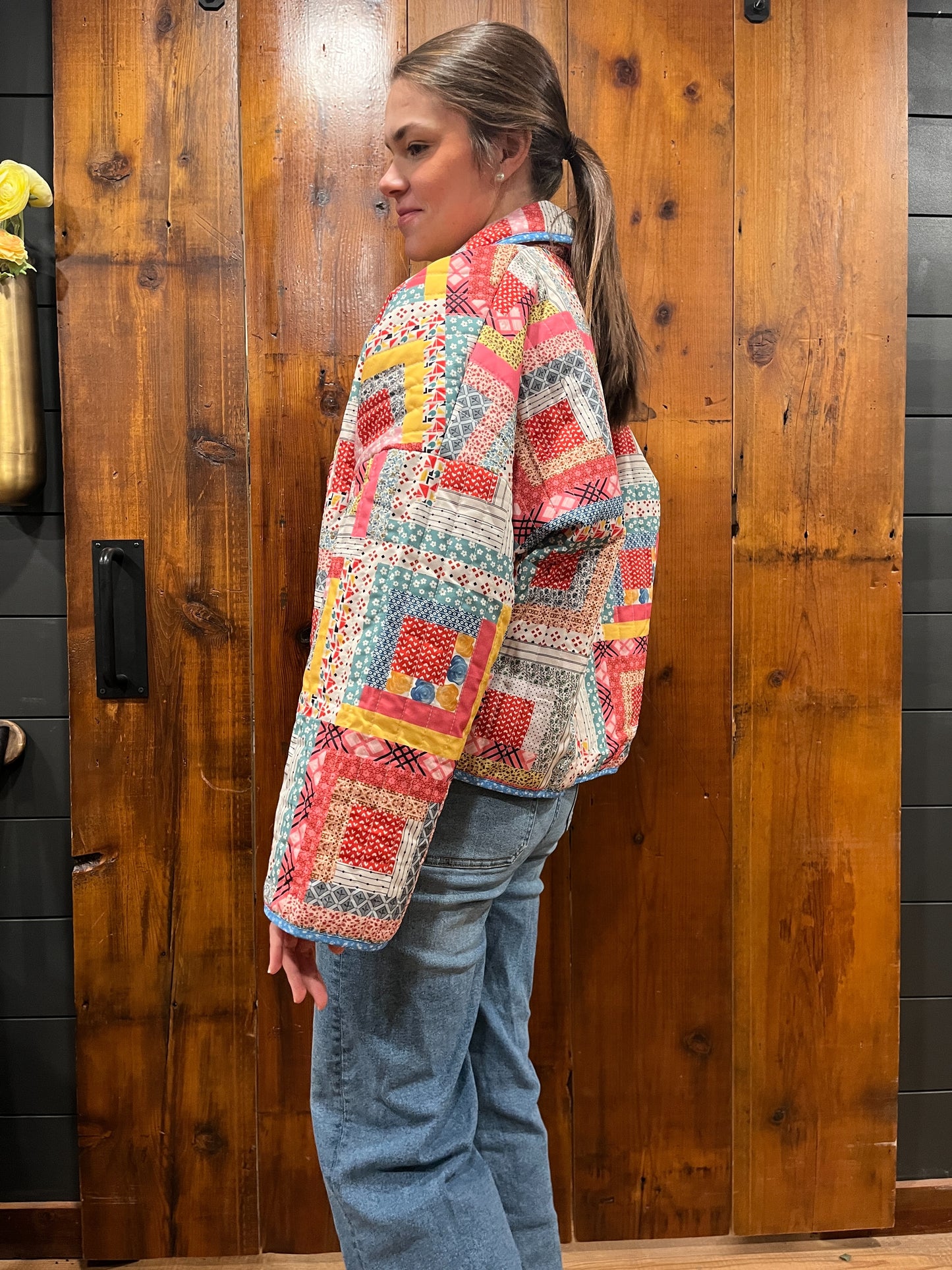 Color Block Quilted Jacket