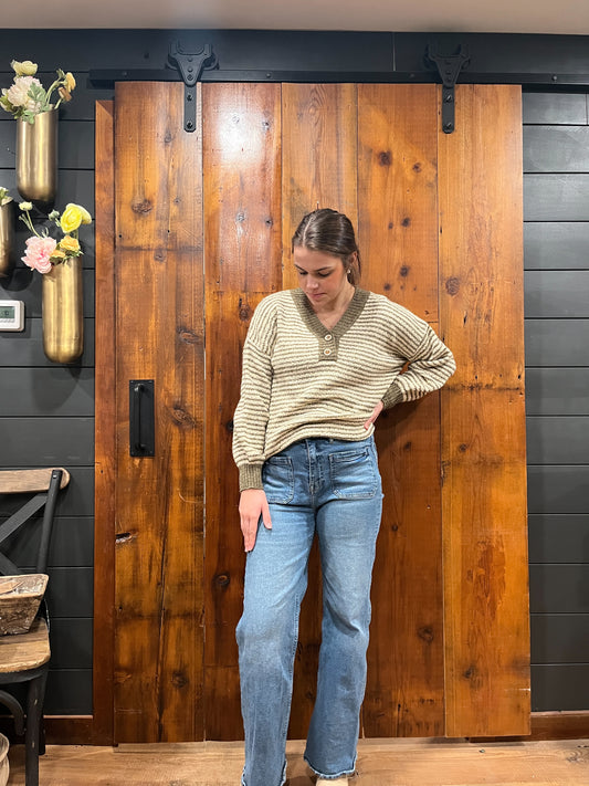 Green Striped Sweater