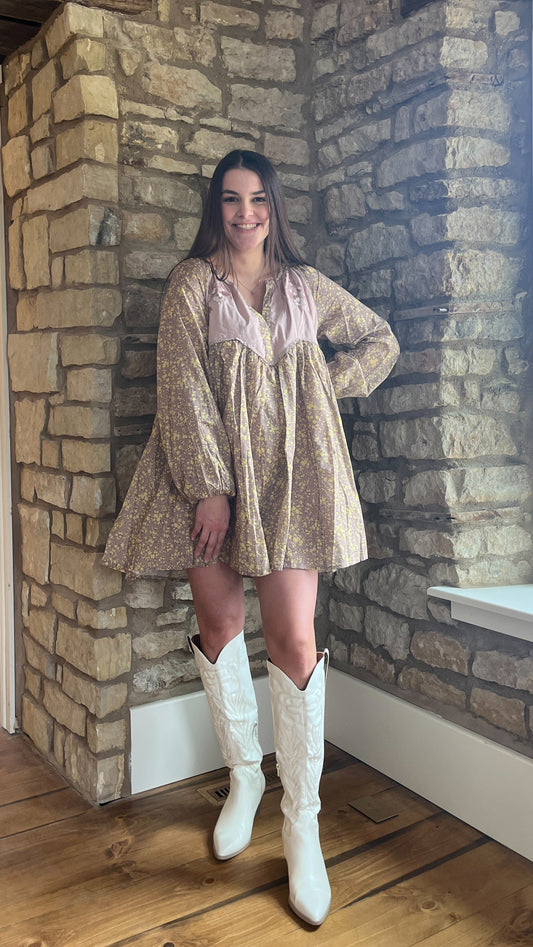 Embroidered Baby Doll Dress