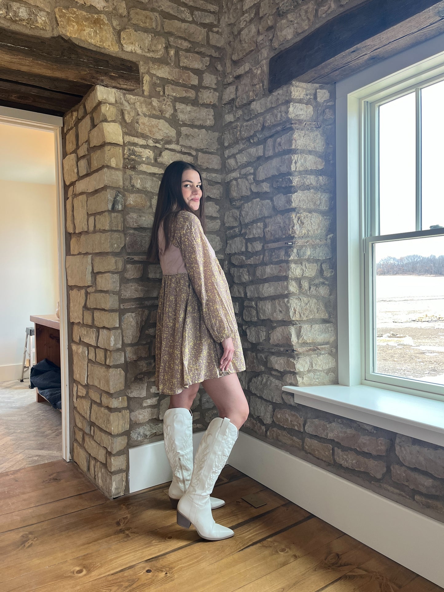 Embroidered Baby Doll Dress