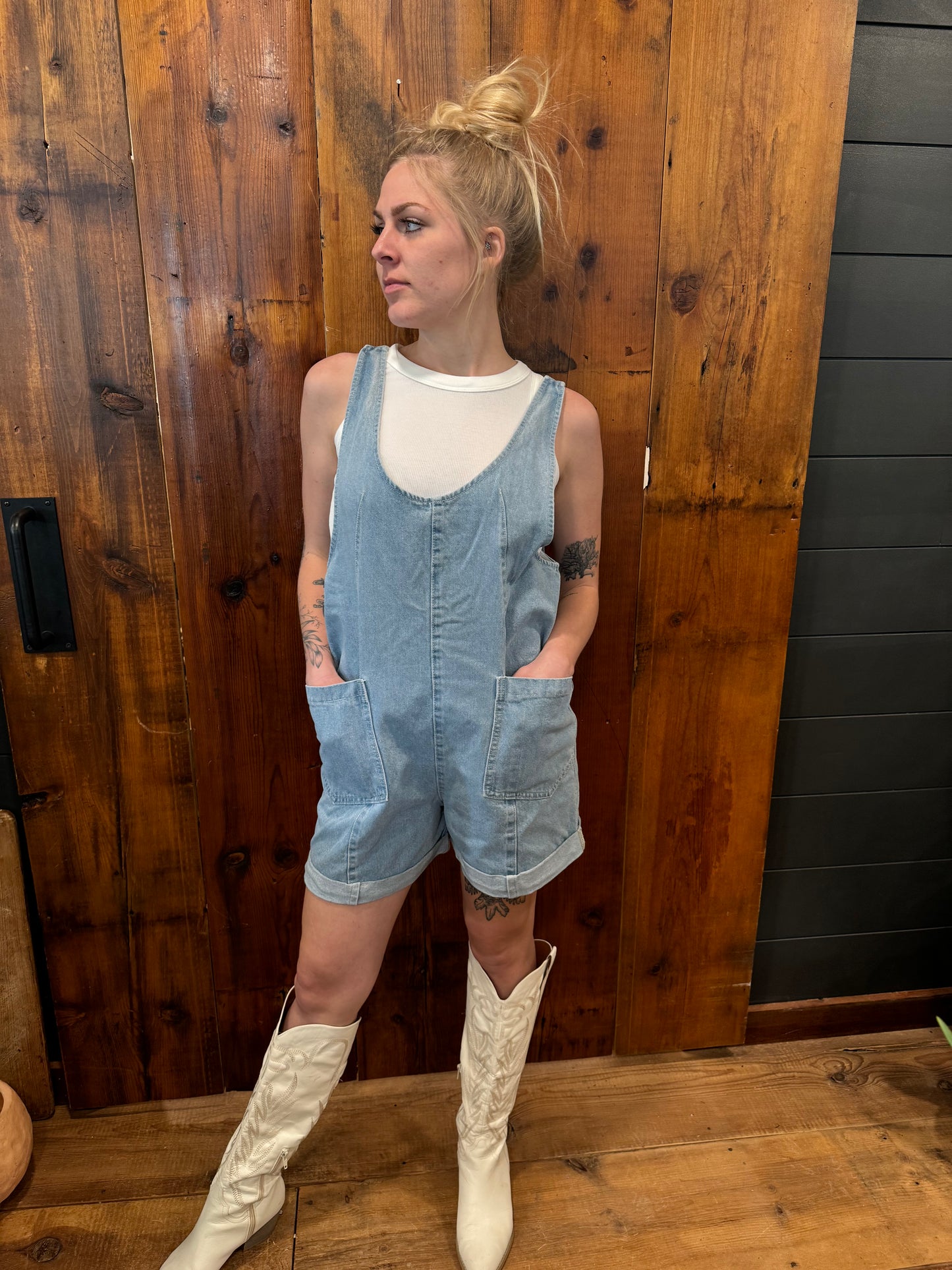 Denim Romper