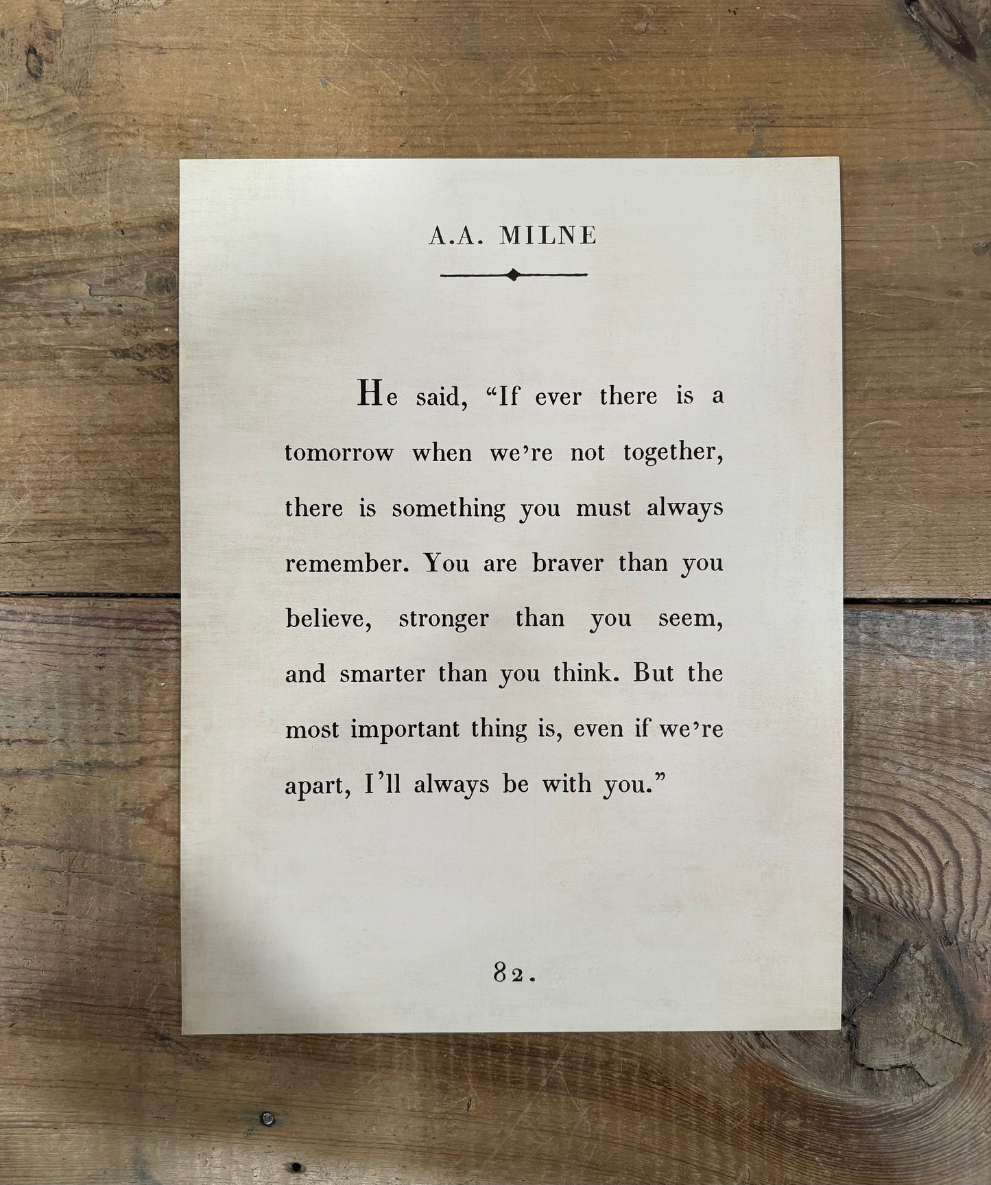 A.A. Milne Handmade Paper Print