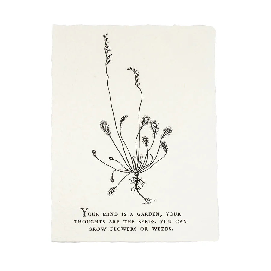 "Mind is a Garden" Handmade Paper Print