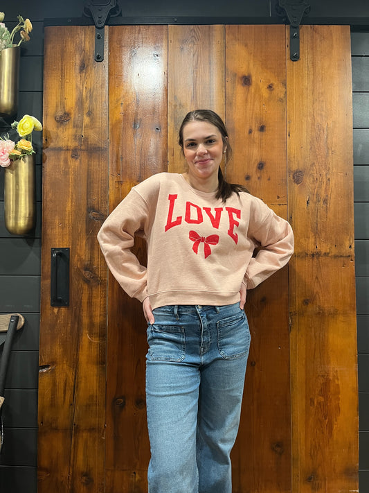"All You Need Is Love" Cropped Crewneck